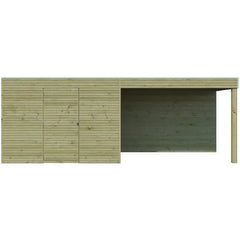 Abri Qube + extension 12m² en bois traité autoclave 27mm – Gardenas Ma boutique