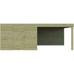 Abri Qube + extension 18m² en bois traité autoclave 27mm – Gardenas Ma boutique
