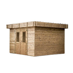 Abri Thalasso 11,22m² en bois thermo traité toit plat en acier HABRITA Ma boutique