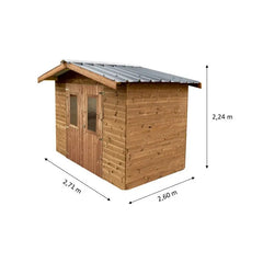 Abri Therma 7,04m² en bois thermo traité et toiture en acier HABRITA Ma boutique