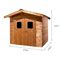 Abri Thermabri 7,62m² en bois thermo traité toiture en acier HABRITA Ma boutique