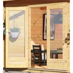 Abri toit plat 13,60m² bois massif 40mm Radeburg 3 – Karibu Ma boutique