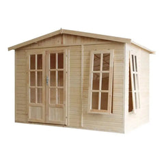 Bureau de jardin - 303x199cm - avec plancher et bardeaux bitumineux verts - Timbela Ma boutique