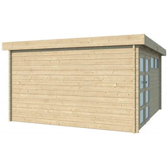 Chalet Moderne 17,39m² en bois massif 44mm avec porte double vitrée+2 fenêtres - Gardenas Ma boutique
