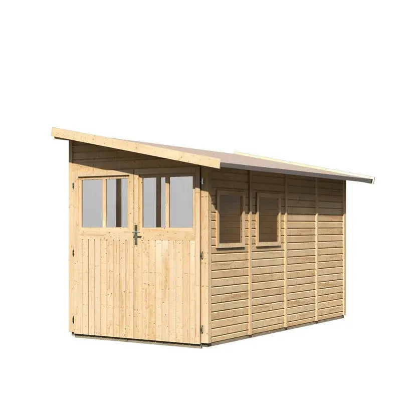 Abri de jardin adossé en bois certifié 6,42m² Juist 3 - Karibu Ma boutique