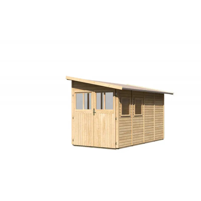 Abri de jardin adossé en bois certifié 6,42m² Juist 3 - Karibu Ma boutique