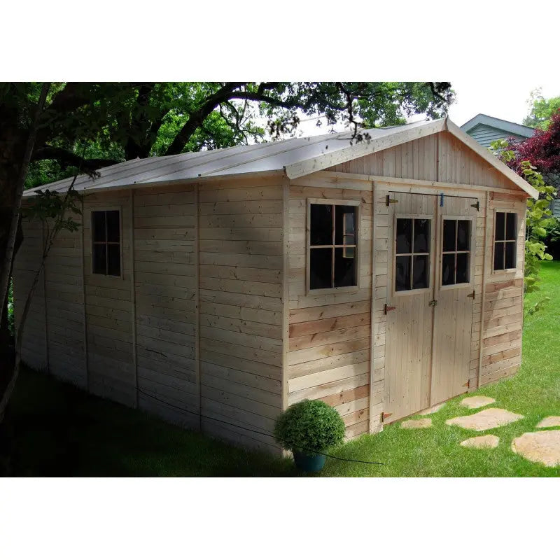 Abri de jardin en panneaux 17mm - 401x493cm - sans plancher - Timbela Ma boutique