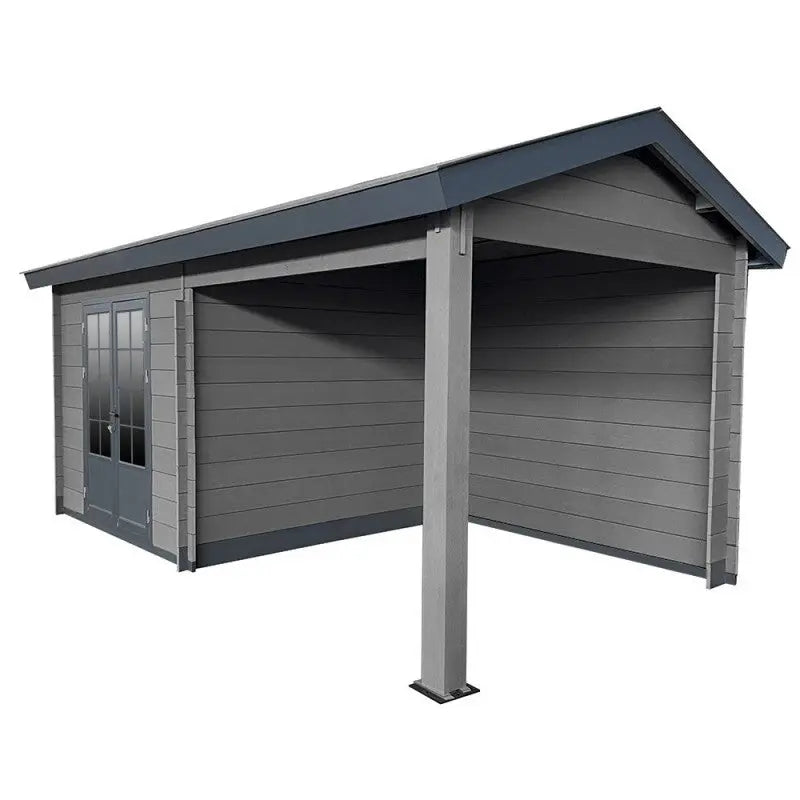 Abri de jardin en bois composite gris foncé 9m² + 9m² terrasse - Woodlife Garden Ma boutique