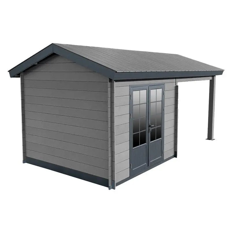 Abri de jardin en bois composite gris foncé 9m² + 9m² terrasse - Woodlife Garden Ma boutique