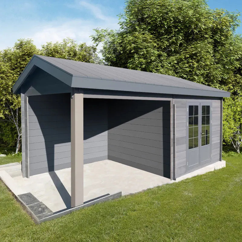 Abri de jardin en bois composite gris foncé 9m² + 9m² terrasse - Woodlife Garden Ma boutique