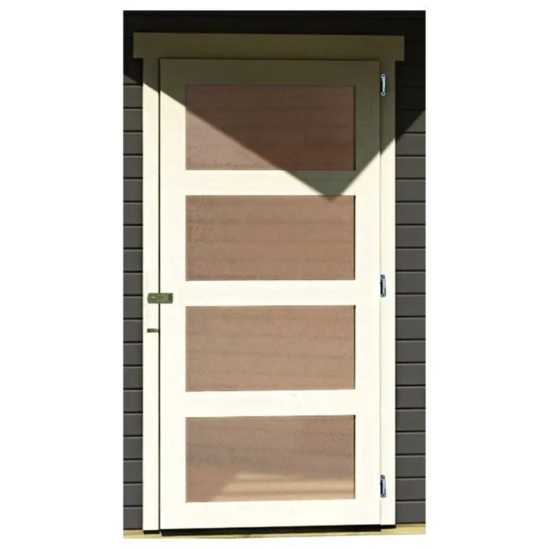 Abri de jardin en bois massif gris terre 5,95m² Schwandorf 5 avec appentis 280cm – Karibu Ma boutique