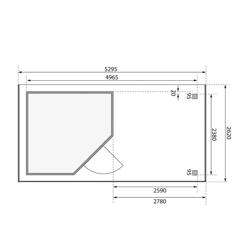 Abri de jardin en bois massif gris terre 5,95m² Schwandorf 5 avec appentis 280cm – Karibu Ma boutique