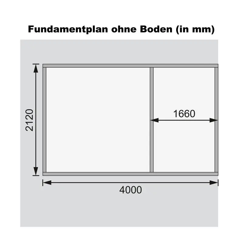 Abri de jardin en bois massif gris terre 8,77m² avec cloison intérieure Mühlentrup 1  – Karibu Ma boutique