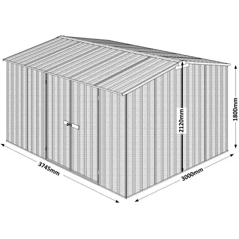 Abri de jardin en métal Colorbond gris ardoise 11,25m² EASYSHED Ma boutique