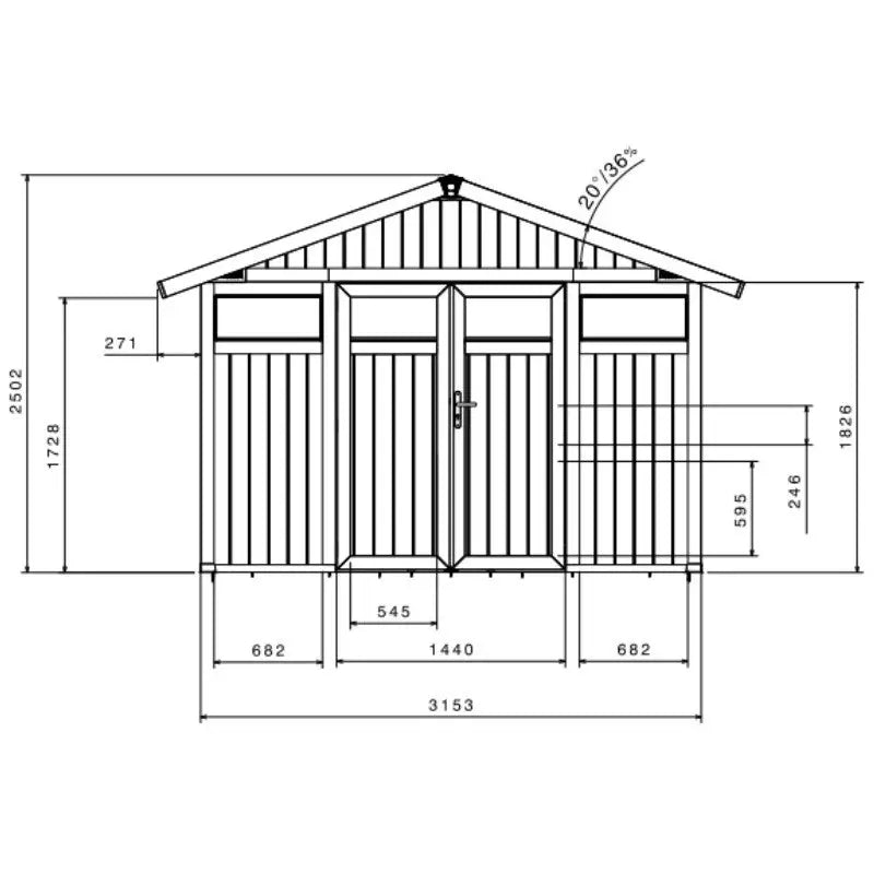 Abri de jardin en PVC 11,2m² UTILITY blanc et gris bleu Grosfillex + kit ancrage offert Ma boutique