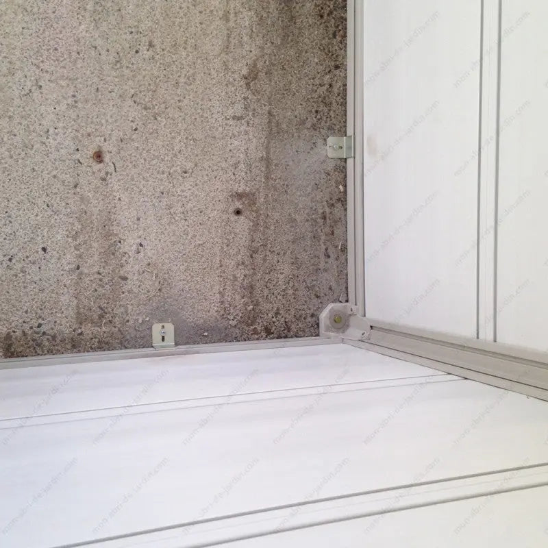 Abri de jardin en PVC 11,2m² UTILITY blanc et gris bleu Grosfillex + kit ancrage offert Ma boutique