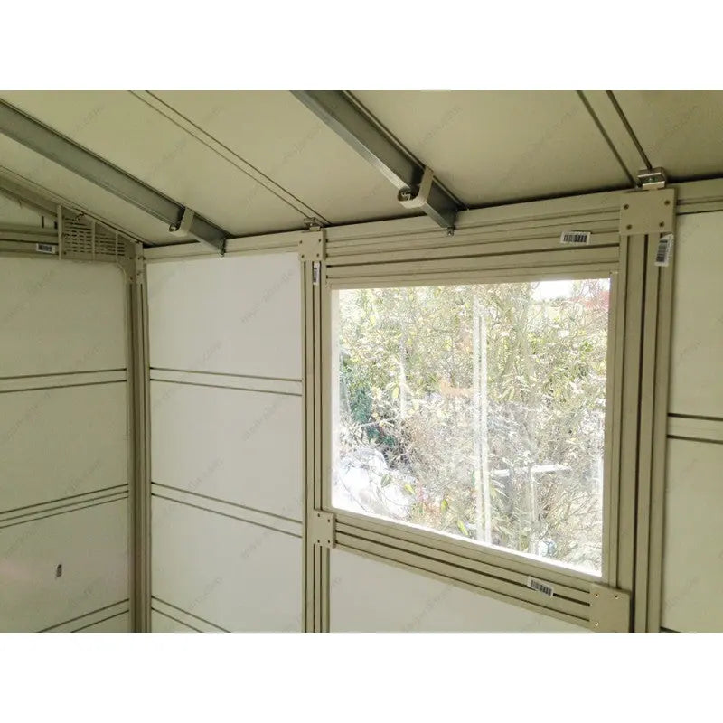 Abri de jardin en PVC 11,2m² UTILITY blanc et gris bleu Grosfillex + kit ancrage offert Ma boutique