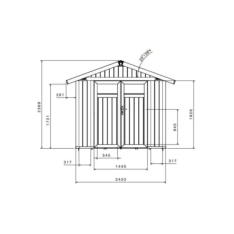 Abri de jardin en PVC 4,9m² UTILITY blanc et gris bleu Grosfillex + kit ancrage offert Ma boutique
