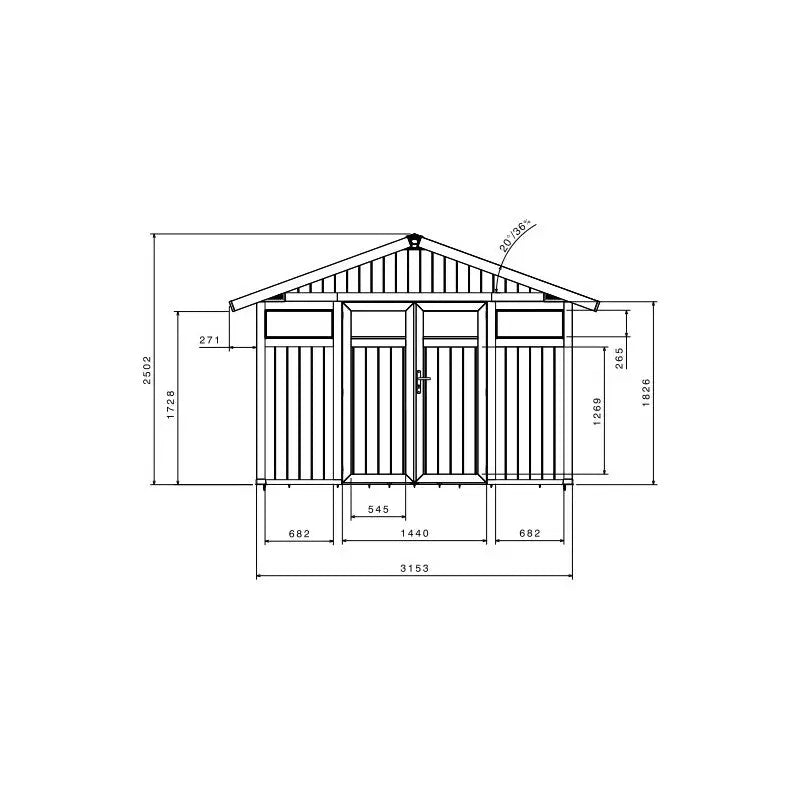 Abri de jardin en PVC 7,53m² UTILITY blanc et gris vert Grosfillex + kit ancrage offert Ma boutique