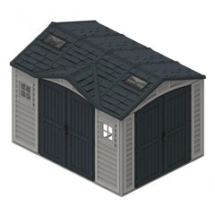 Abri de jardin en PVC 8,05m² DarkGrey Apex + kit de fondation DURAMAX Ma boutique