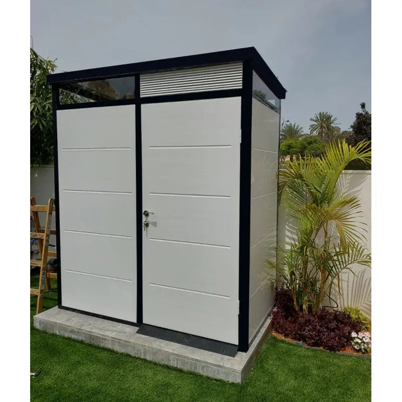 Abri de jardin modulaire isolé 2x1m profils noirs - plancher inclus - Everbox Ma boutique