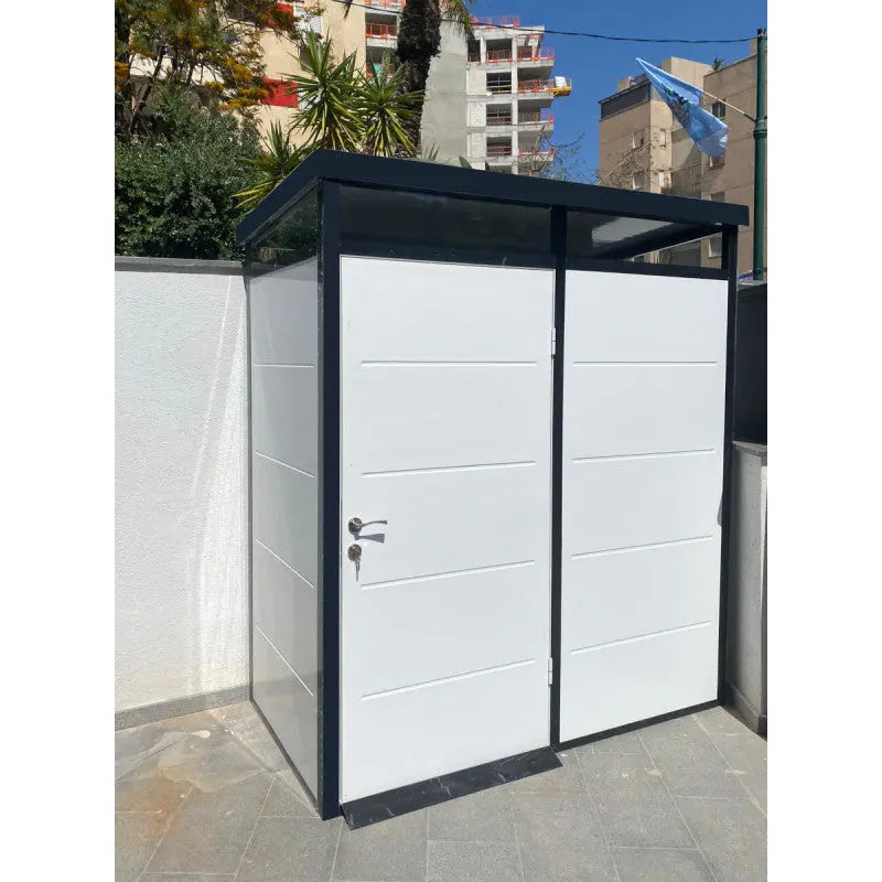 Abri de jardin modulaire isolé 2x1m profils noirs - plancher inclus - Everbox Ma boutique