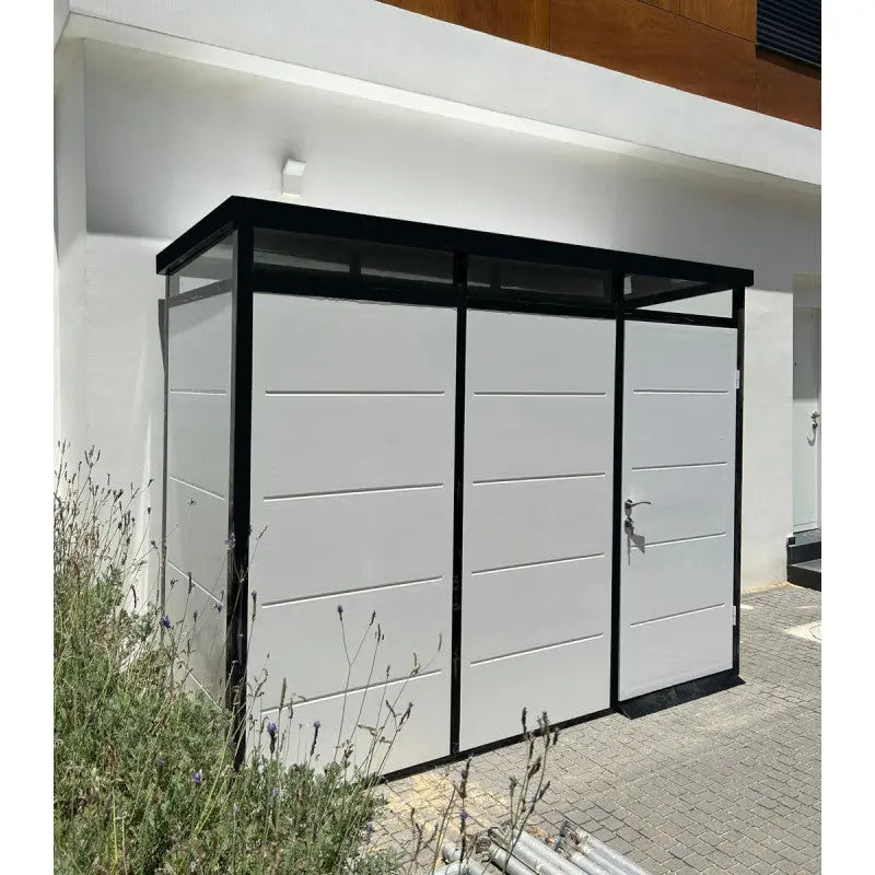 Abri de jardin modulaire isolé 3x1m profils noirs - plancher inclus - Everbox Ma boutique
