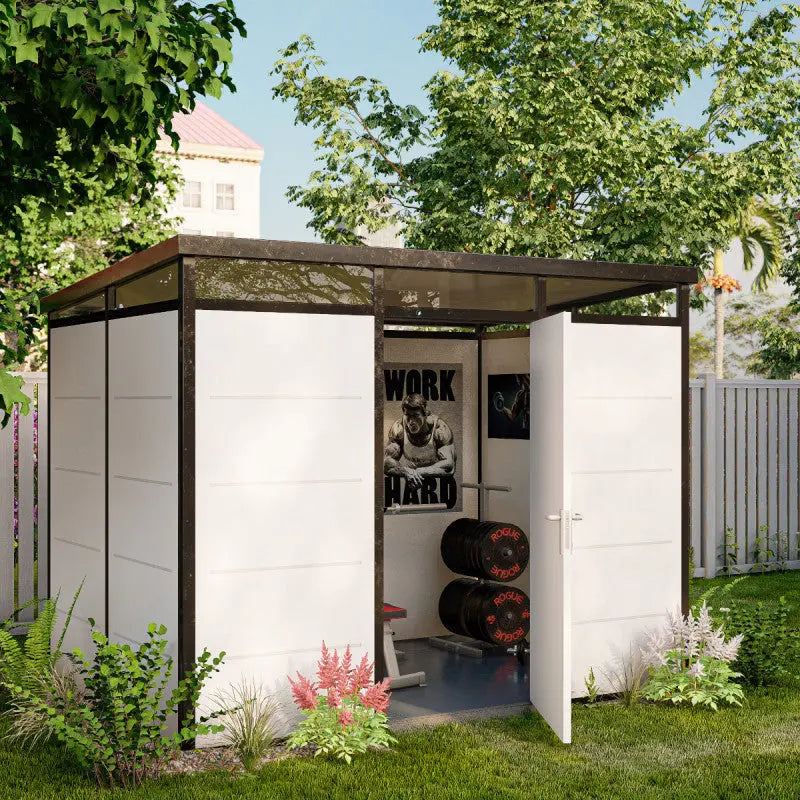Abri de jardin modulaire isolé 3x2m profils noirs - plancher inclus - Everbox Ma boutique