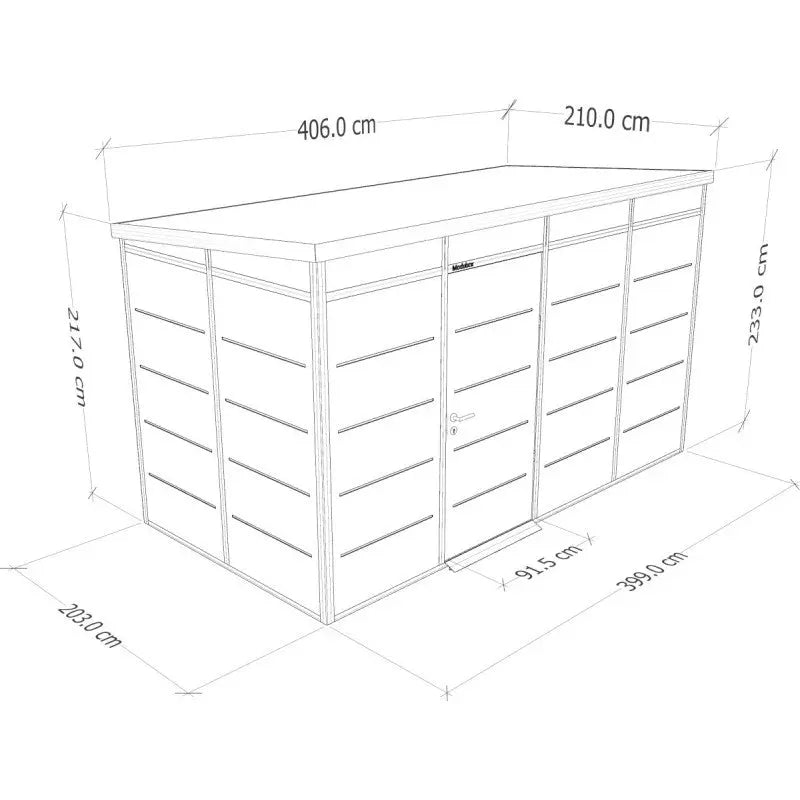 Abri de jardin modulaire isolé 4x2m anthracite et noir - plancher inclus - Everbox Ma boutique