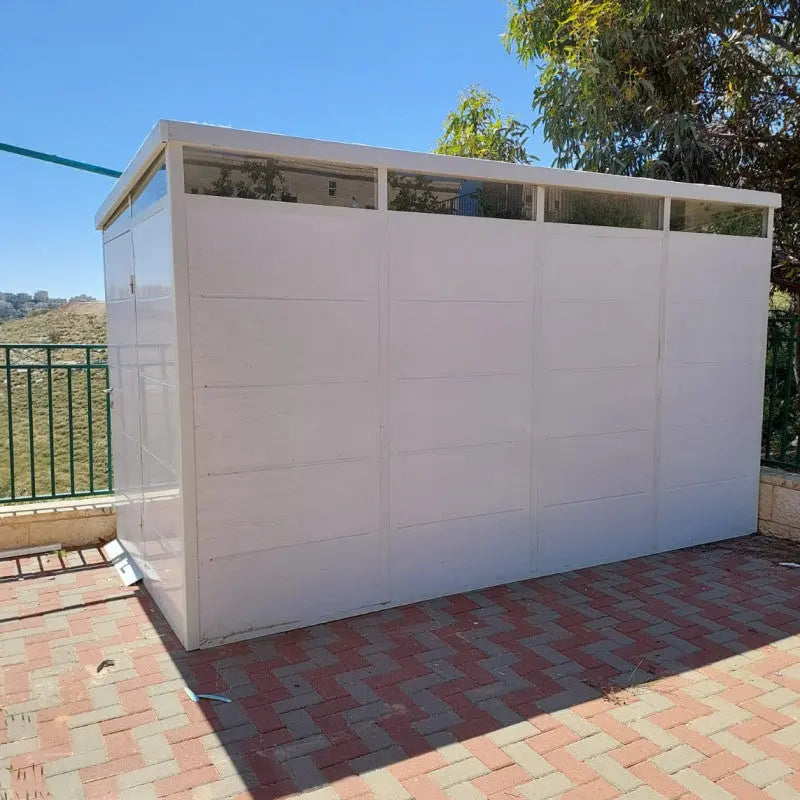 Abri de jardin modulaire isolé 4x2m blanc - plancher inclus - Everbox Ma boutique