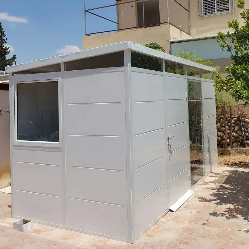 Abri de jardin modulaire isolé 4x2m blanc - plancher inclus - Everbox Ma boutique