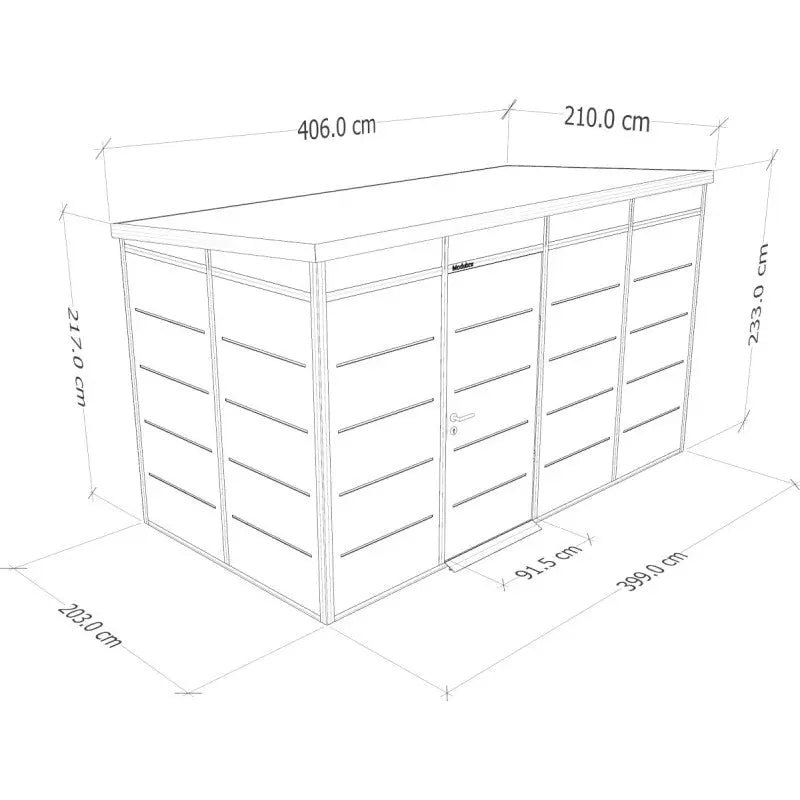 Abri de jardin modulaire isolé 4x2m profils noirs - plancher inclus - Everbox Ma boutique