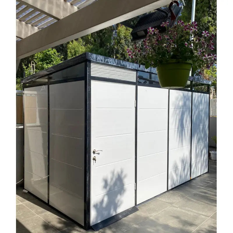 Abri de jardin modulaire isolé 4x2m profils noirs - plancher inclus - Everbox Ma boutique