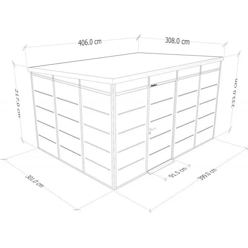 Abri de jardin modulaire isolé 4x3m anthracite et blanc - plancher inclus - Everbox Ma boutique