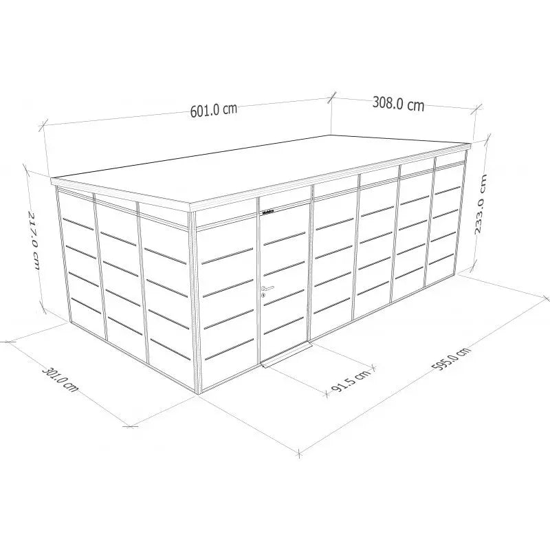 Abri de jardin modulaire isolé 6x3m anthracite et noir - plancher inclus - Everbox Ma boutique