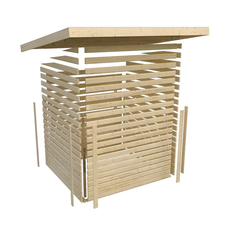 Abri de jardin multifonctions en bois gris terre 6m² avec armoire intégrée – Karibu Ma boutique
