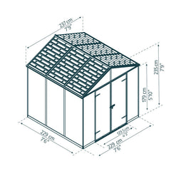Abri de jardin RUBICON 5,4m² en aluminium et polycarbonate - Canopia by Palram Ma boutique