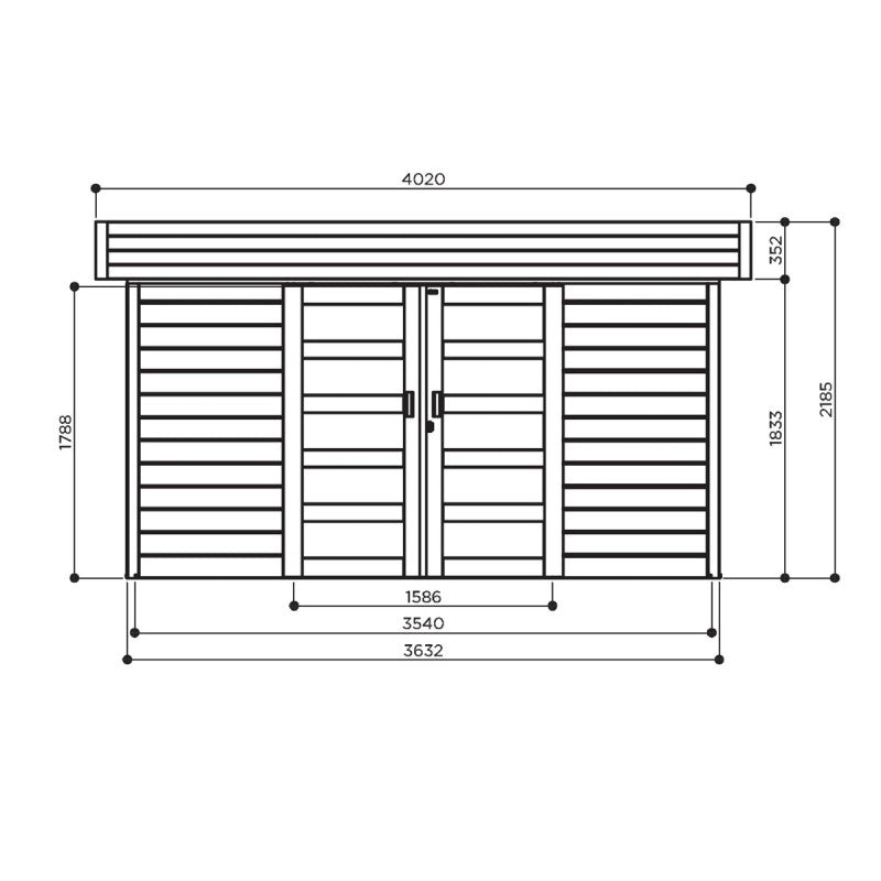 Abri de jardin Stockholm 8,91m² en bois massif 28mm avec double porte - SOLID Ma boutique