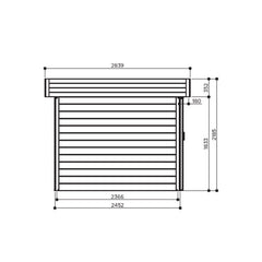 Abri de jardin Stockholm 8,91m² en bois traité autoclave 28mm avec double porte - SOLID Ma boutique