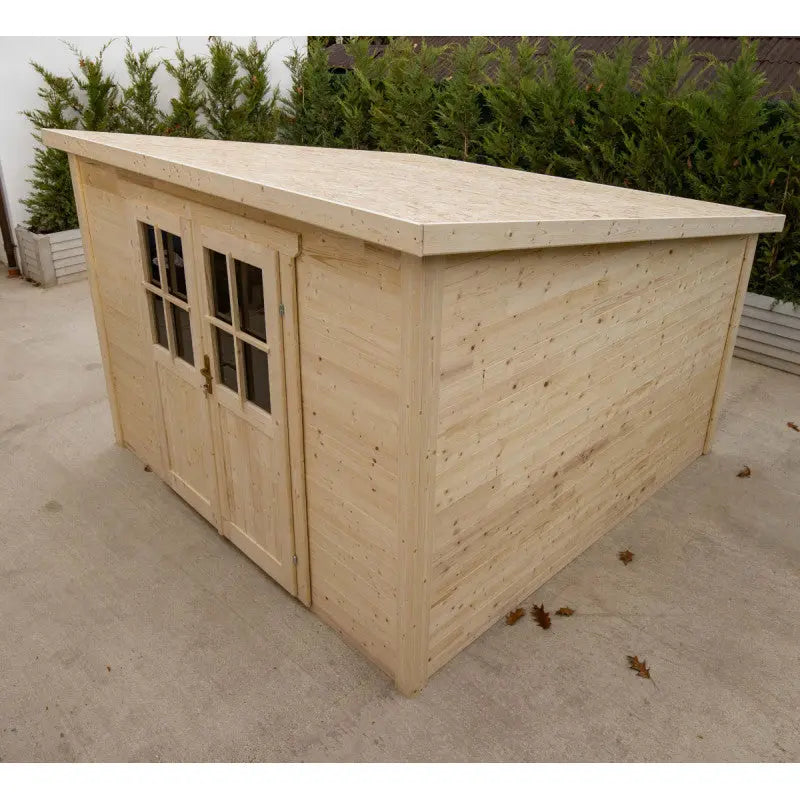 Abri de jardin toit plat 9m² SICBA - madriers 20mm brut - Gardy Shelter Ma boutique
