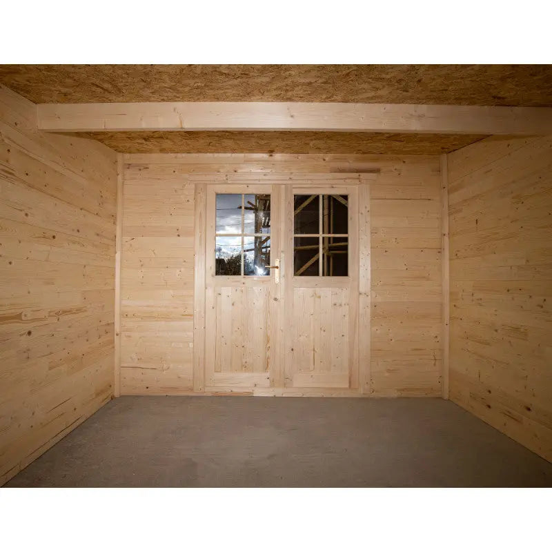 Abri de jardin toit plat 9m² SICBA - madriers 20mm brut - Gardy Shelter Ma boutique