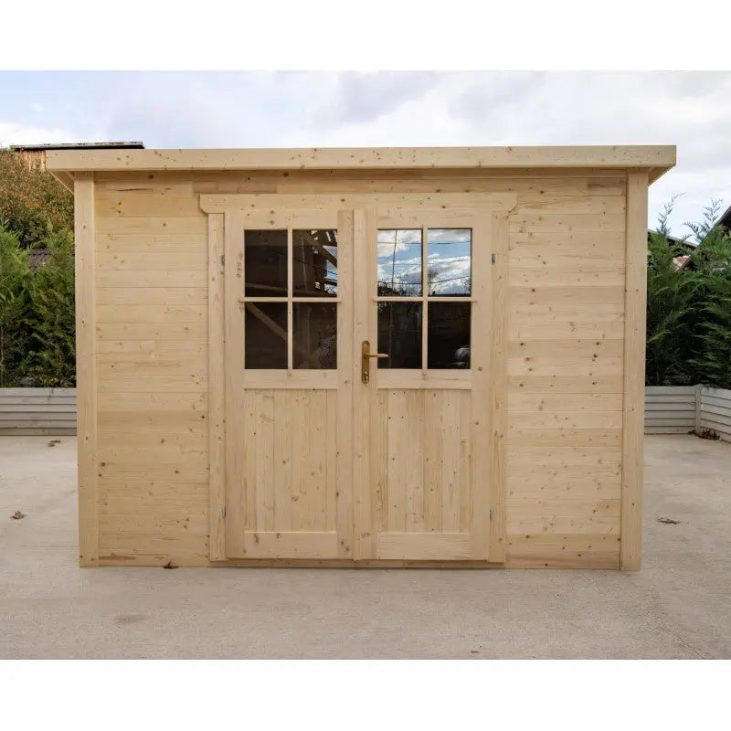Abri de jardin toit plat 9m² SICBA - madriers 20mm brut - Gardy Shelter Ma boutique