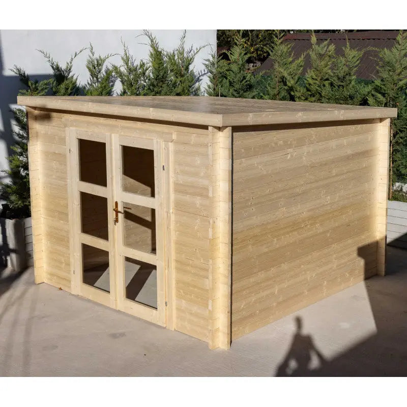 Abri de jardin toit plat 9m² PENTY - madriers 40mm brut - Gardy Shelter Ma boutique