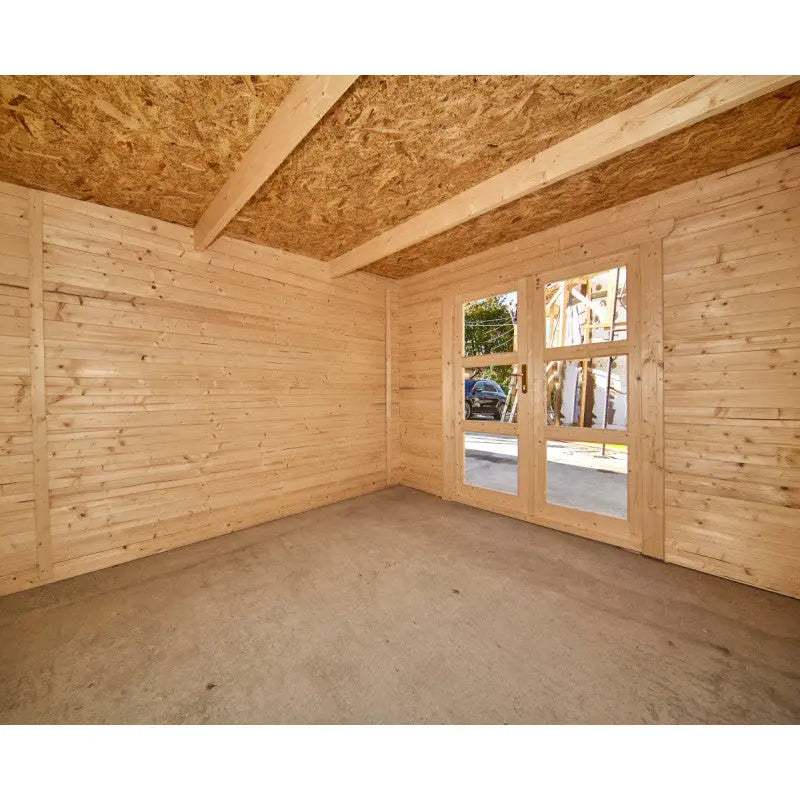 Abri de jardin toit plat 9m² PENTY - madriers 40mm brut - Gardy Shelter Ma boutique