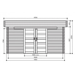 Abri de jardin Viborg 13,71m² en bois massif 40mm avec double porte - SOLID Ma boutique