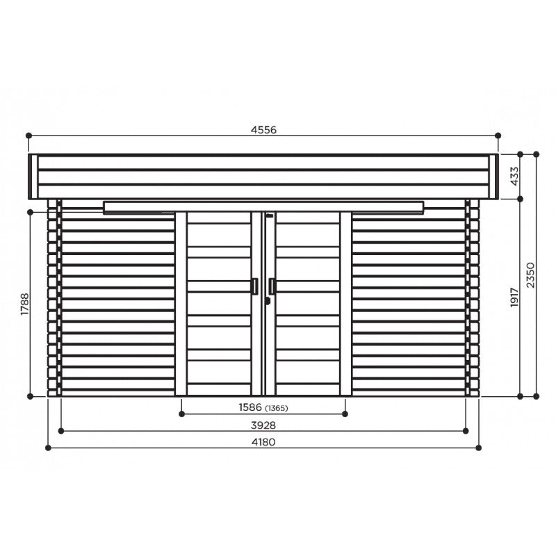 Abri de jardin Viborg 13,71m² en bois traité 40mm avec double porte - SOLID Ma boutique