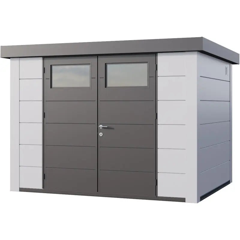 Abri en acier galvanisé blanc 7,1m² avec double porte Eleganto 3024 Telluria Ma boutique