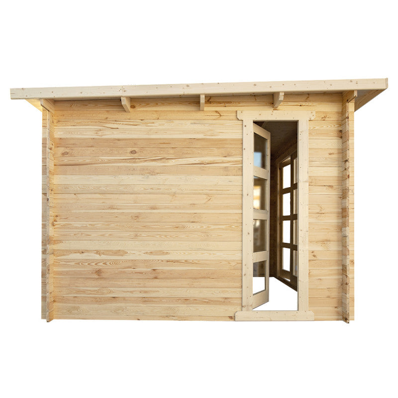 Abri en bois cloisonné 15m² MODERNE - madriers 28mm Gardy Shelter Ma boutique