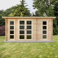 Abri en bois cloisonné 15m² MODERNE - madriers 28mm Gardy Shelter Ma boutique