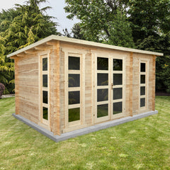 Abri en bois cloisonné 15m² MODERNE - madriers 28mm Gardy Shelter Ma boutique